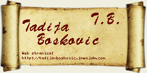 Tadija Bošković vizit kartica